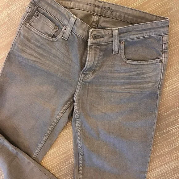 Big Star Women 26 Straight Mid-Rise Fit Grey Jeans - Picture 1 of 8